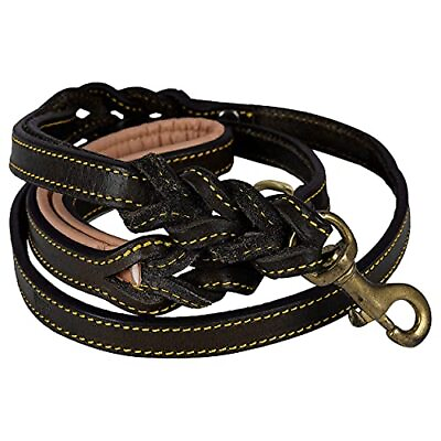 #ad 6#x27; Heavy Duty Genuine Leather Dog Leash for Small Medium amp; Large Breeds ...