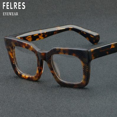 #ad Retro Square Acetate Eyeglasses For Men Women Clear Lens Glasses Frames Hot