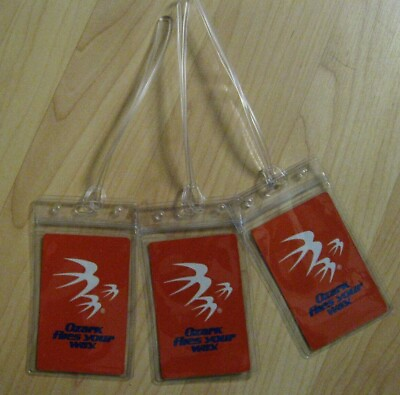 #ad ✈️ Ozark Airlines Luggage Tags Vintage OZ Air Lines Flies Your Way Set 3