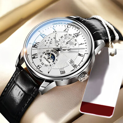 #ad MenWatch Leather Waterproof Luminous Men#x27;s Quartz Wristwatch Luxury Man Watches