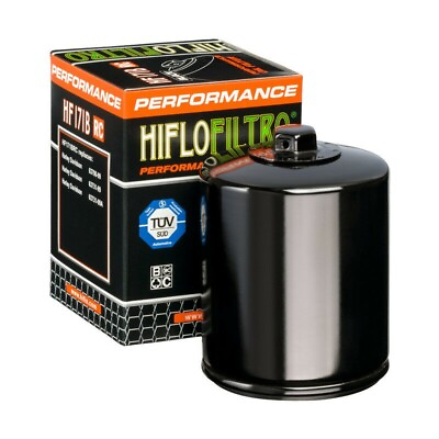 #ad HiFlo Racing Oil Filter Glossy Black HF171BRC Harley Davidson