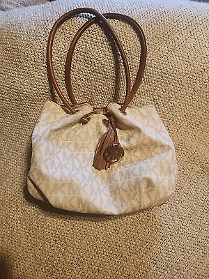 #ad Michael Kors East West Ring Tote Vanilla: Signature Style Handbag Statement