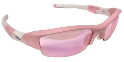 #ad Oakley Mr. Ms. Glass Flak Jacket Golf Asian Fit Pink White Women s OAKLEY Used