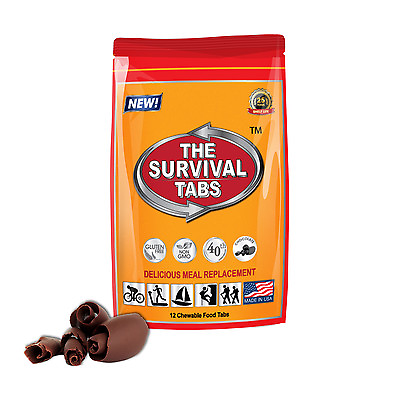 #ad Survival tabs 12 Emergency food tablets 1 Day MREs food tasty chocolate $7.95