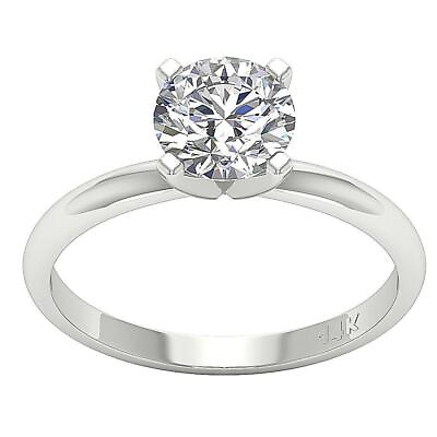 #ad I2 M 2.02 Ct Round Diamond 14K Solid Gold Prong Set Solitaire Wedding Ring Band