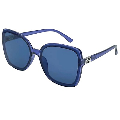 #ad Women Oversized Sunglasses Retro Fashion Large Square Clear Blue Frame RET130