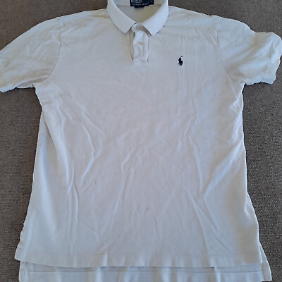 #ad Ralph Lauren Shirt Polo Classic White Short Sleeve Preppy Soft