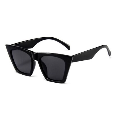 #ad Women#x27;s Black Trendy Cateye Style Classic Oversized Square Polarized Sunglasses