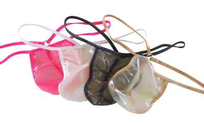 #ad Mens G String Thong LATEX RUBBER Shiny Jelly Colors Seamless RING Y Back Fetish