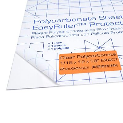 #ad Polycarbonate Clear Plastic Sheet 12 X 18 X 0.0625 1 16 Shatter Resistant