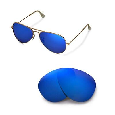 #ad Walleva Polarized Ice Blue Lenses For Ray Ban Aviator Large Metal RB3025 58mm