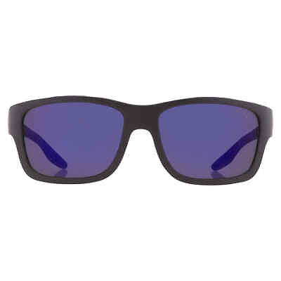 #ad Prada Linea Rossa Dark Blue Mirror Violet Rectangular Men#x27;s Sunglasses PS 01WS