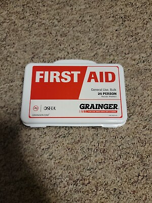 #ad Grainger First Aid Kit 25 person 54629 exp 10 2022