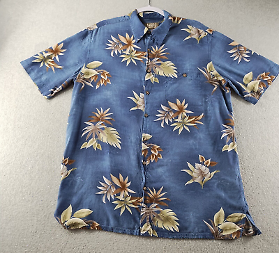 #ad The Foundry Supply Co Palm Leaf Print Button Short Sleeve Shirt Men#x27;s Size XLT