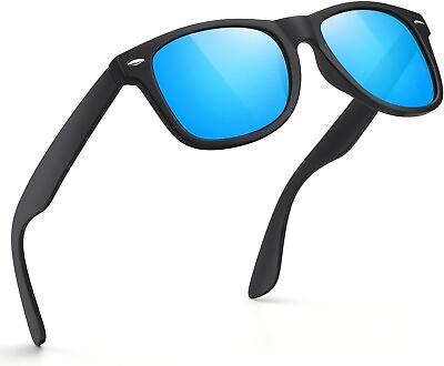 #ad Unisex Polarized Sunglasses Black Retro Style for Driving Fishing UV Protect