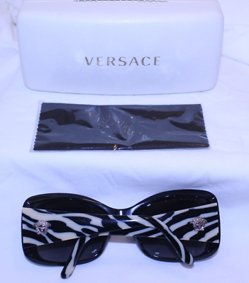 #ad Women#x27;s Versace Sunglasses Zebra Print Hard Case and New Cleaning Cloth Included $100.00