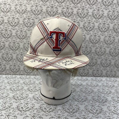 #ad FRTYSVN By Twins ‘47 MBL Texas Rangers White Hat Cap Signed By Charley Pride
