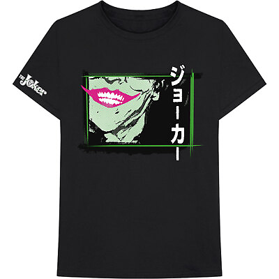 #ad DC Comics Unisex T Shirt: Joker Smile Frame Anime Sleeve Print