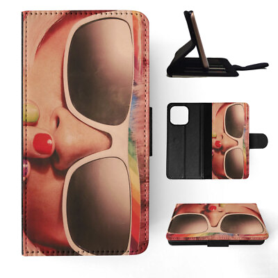 #ad FLIP CASE FOR APPLE IPHONE HIPSTER GIRL WITH GLASSES