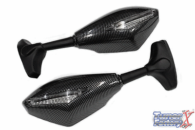 #ad LED Blinker Turn Signals Carbon Mirrors Set FIT Ducati 999 998 996 916 749 748