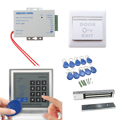 #ad Electric RFID Door Lock Magnetic Access Controller System Maglock Card Keypad