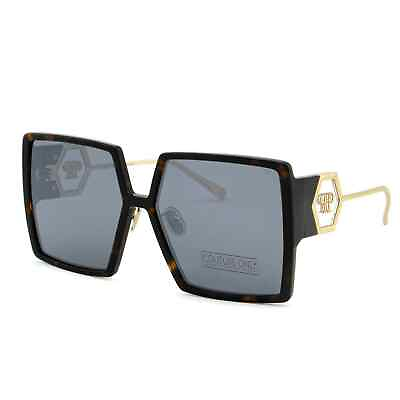 #ad New Philipp Plein Women Oversized Sunglasses SPP028M 722X Havana Brown Square
