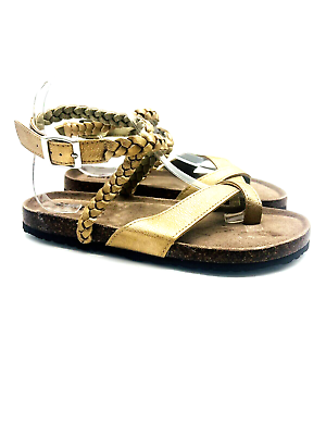 #ad MUK LUKS Braided Estelle Terra Turf Suede Sandals Matte Bronze US 9M