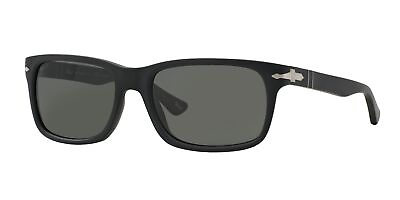 #ad PERSOL PO3048S 900058 Rectangle Black Polarized Green 58 mm Men#x27;s Sunglasses