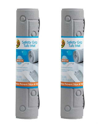 #ad Gray Safety Grip PVC Non Slip Bath Mats 36quot; x 17quot; 2 Piece