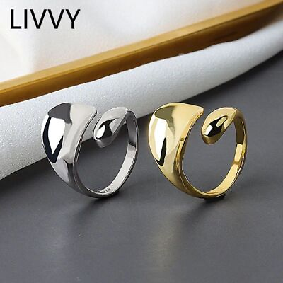 #ad Silver Gold Color Geometric Rings Women Fashion Jewelry Accessory Cocktail Ring