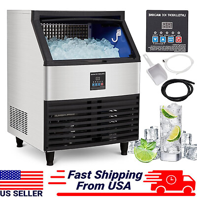#ad 440LBS 24H Built In Commercial Ice Maker Ice Cube Machine Undercounter Stainless
