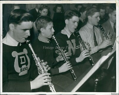 #ad 1941 Michigan H S Student Band Jack Shelby Camiel Brouchart Musicians Photo 8X10