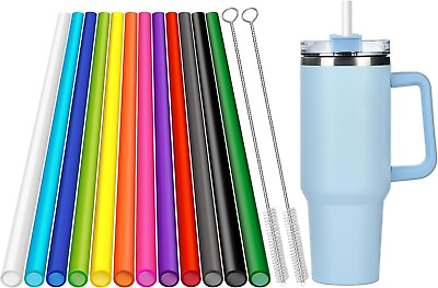 #ad 12 Pack Color Replacement Straws for Stanley 40 oz Tumbler Reusable Straws