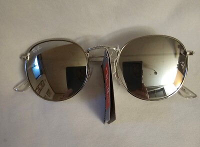 #ad RAY BAN RB3447 002 4O Black Round Unisex 53 mm Sunglasses