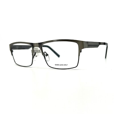 #ad MM7100 GR Gunmetal Gray Rectangular Mens Eyeglasses Frames 53 16 138 mm