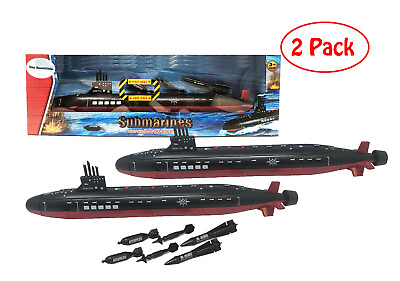 #ad 16.5 Inch Toy Navy Black Submarine with Sound Effects and Torpedo 2 Pack