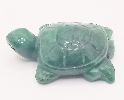 #ad Hand Carved Natural Jade Gemstone Tortoise Figurine