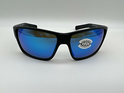 #ad NEW Costa Del Mar REEFTON PRO Polarized Sunglasses Black Blue Glass 580G