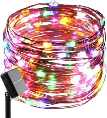 #ad Solar Powered Copper 100 LED String Lights Waterproof Decorative Fairy Lights