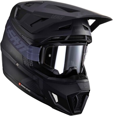 #ad Leatt Moto 7.5 V24 Stealth Helmet Kit with 4.5 Goggles Size XL 1024060324