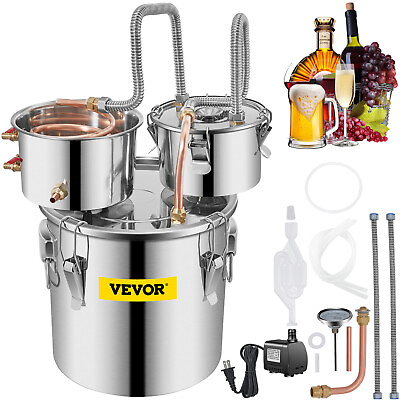 #ad VEVOR Alcohol Distiller 3Gal 12L Alcohol Still Home Brew Wine Making Kit 3 Pot