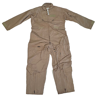 #ad New USAF Military CWU 27 P Flyers Coveralls Flight Suit Desert Tan Size 44S