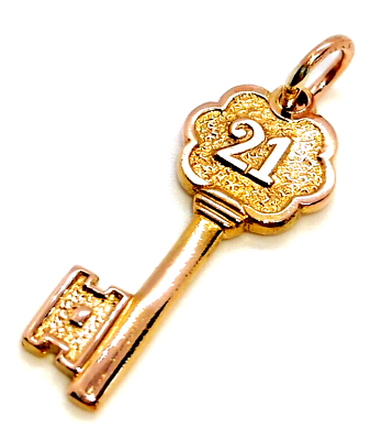 #ad Key to the Door 21 Charm Fob Pendant Solid 9ct 9 Carat Gold Georg Jensen Ltd