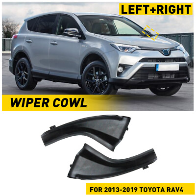 #ad For Toyota 2013 2018 RAV4 Black Pair Front Side Wiper Cowl Extension Cover Trim