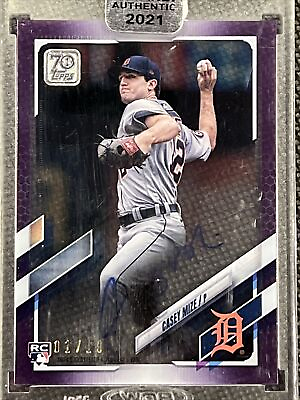 #ad 2021 Casey Mize Topps Clearly Authentic Autographs Purple #CAA CM 1 10