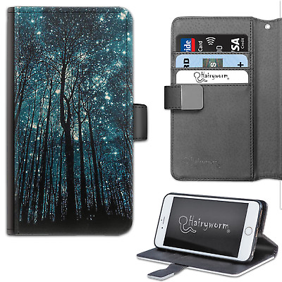 #ad Trees And Starry Galaxy Night Sky PU Leather Wallet Phone Case;Flip Case