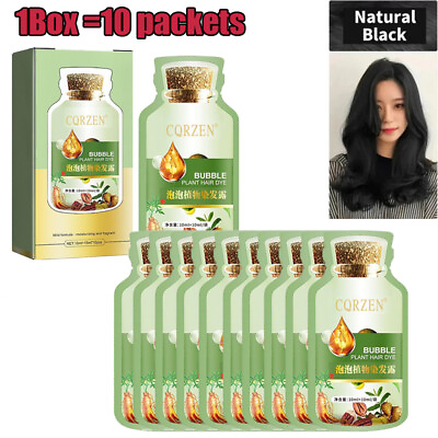 #ad Natural Plant Hair Dyequot;New Botanical Bubble Hair Dye 20ml x10 packs Shampoo: US