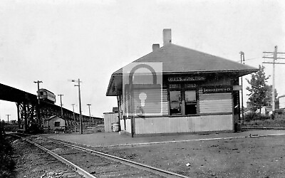 #ad Railroad Train Station Depot Rives Junction Michigan MI Reprint Postcard