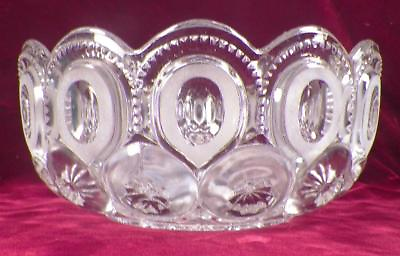 #ad Moon amp; Star Bowl Early American Pattern Glass Clear 8in. Antique Punty Palace