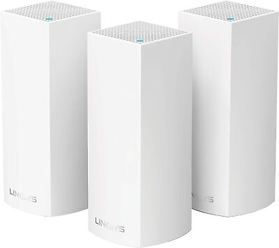 #ad Linksys Wireless Velop Intelligent Mesh WiFi System: Tri Band Wi Fi Router 3PK